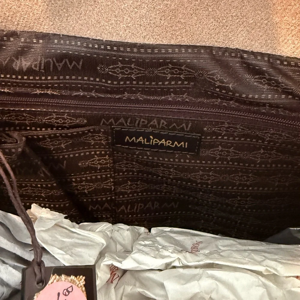 Maliparmi Brown and White Cowhide Circle-Accent Tote - Picture 5 of 5